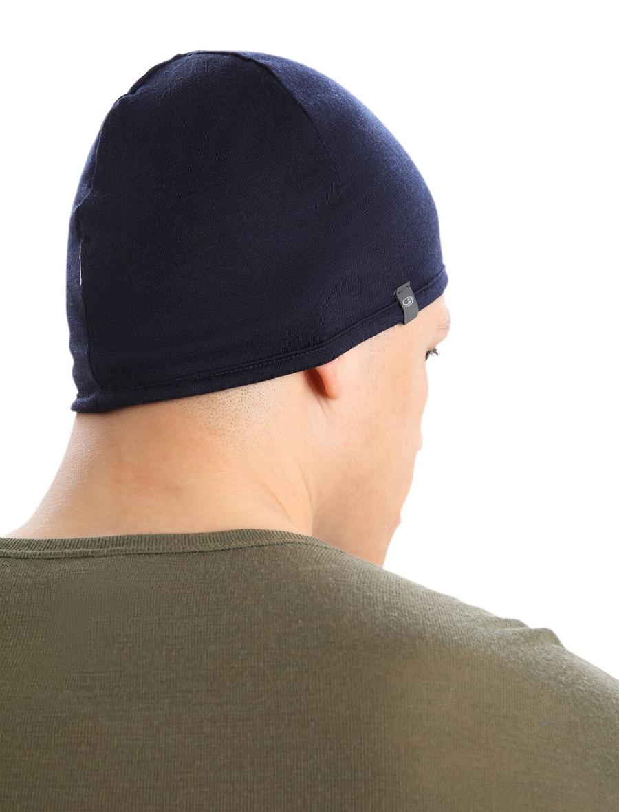 Women's Icebreaker Unisex Merino Pocket Beanie Hats Loden / Midnight Navy | CA 1461AHKP